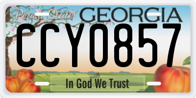 GA license plate CCY0857