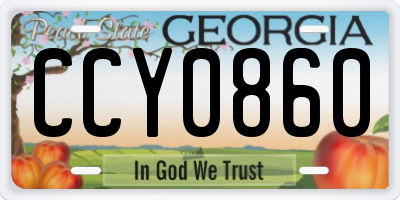 GA license plate CCY0860