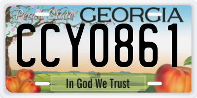 GA license plate CCY0861