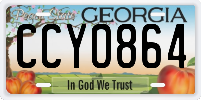 GA license plate CCY0864