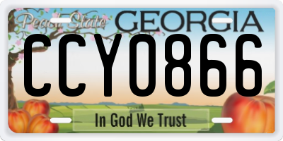 GA license plate CCY0866