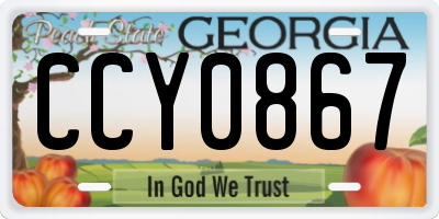GA license plate CCY0867