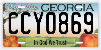 GA license plate CCY0869