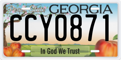 GA license plate CCY0871