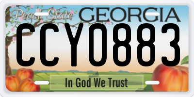 GA license plate CCY0883