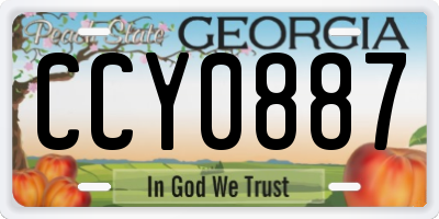 GA license plate CCY0887