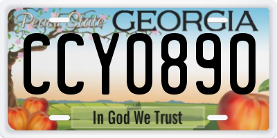 GA license plate CCY0890
