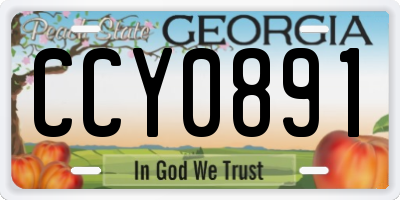 GA license plate CCY0891