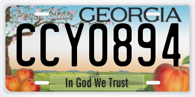 GA license plate CCY0894