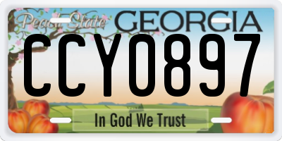 GA license plate CCY0897