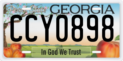 GA license plate CCY0898