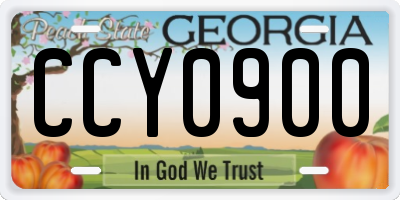 GA license plate CCY0900