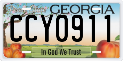 GA license plate CCY0911