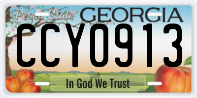 GA license plate CCY0913