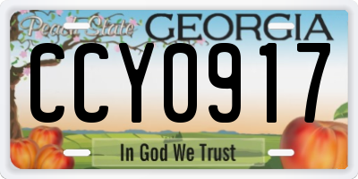GA license plate CCY0917