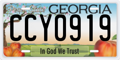 GA license plate CCY0919