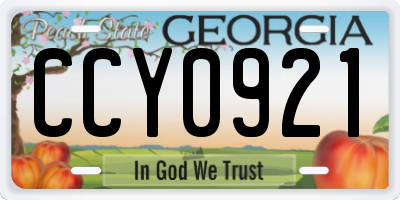 GA license plate CCY0921