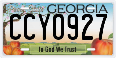 GA license plate CCY0927