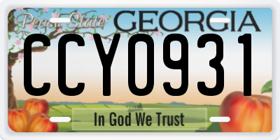 GA license plate CCY0931
