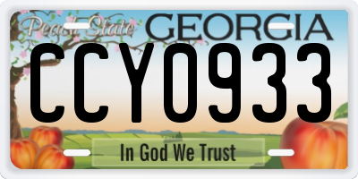 GA license plate CCY0933