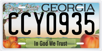 GA license plate CCY0935