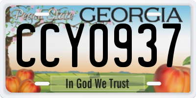 GA license plate CCY0937