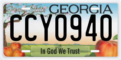 GA license plate CCY0940