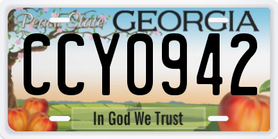 GA license plate CCY0942