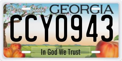 GA license plate CCY0943