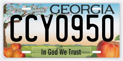 GA license plate CCY0950