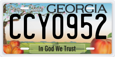 GA license plate CCY0952