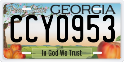 GA license plate CCY0953