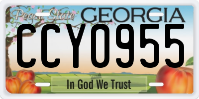 GA license plate CCY0955