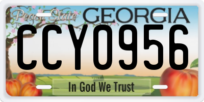 GA license plate CCY0956