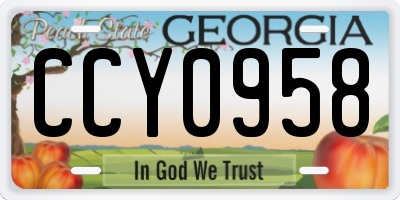 GA license plate CCY0958
