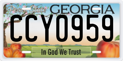 GA license plate CCY0959