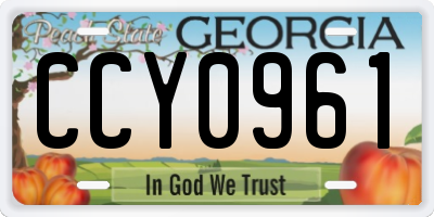 GA license plate CCY0961