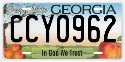 GA license plate CCY0962