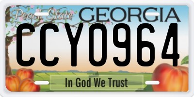 GA license plate CCY0964