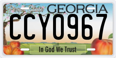 GA license plate CCY0967