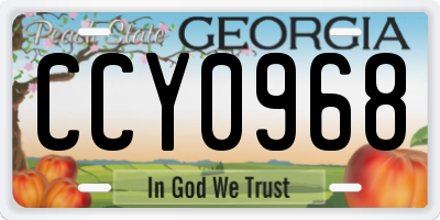 GA license plate CCY0968