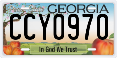 GA license plate CCY0970