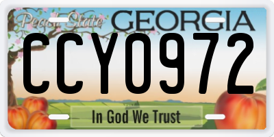 GA license plate CCY0972