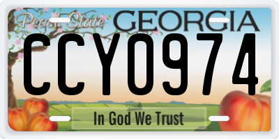GA license plate CCY0974