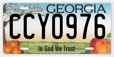 GA license plate CCY0976