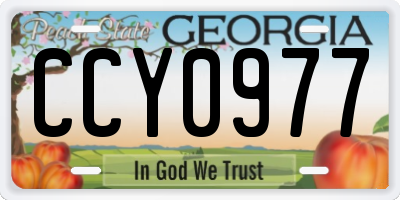 GA license plate CCY0977