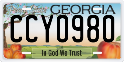 GA license plate CCY0980