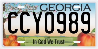 GA license plate CCY0989