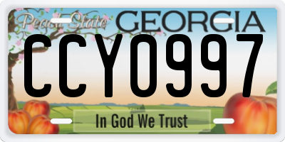 GA license plate CCY0997