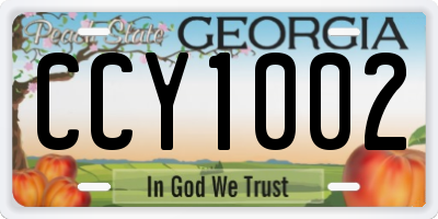 GA license plate CCY1002